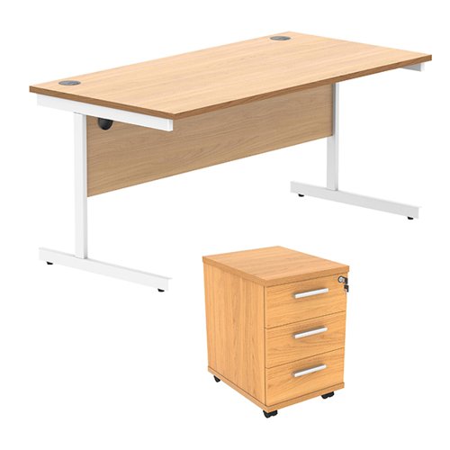 ASTIN RECTANGULAR DESK 1600X800X730 +3DRW UNDER DESK PEDESTA