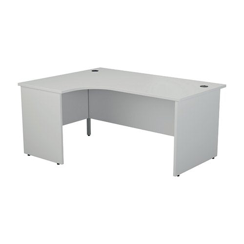 JEMINI RADIAL LEFT HAND PANEL END DESK 1600X1200X730MM WHITE
