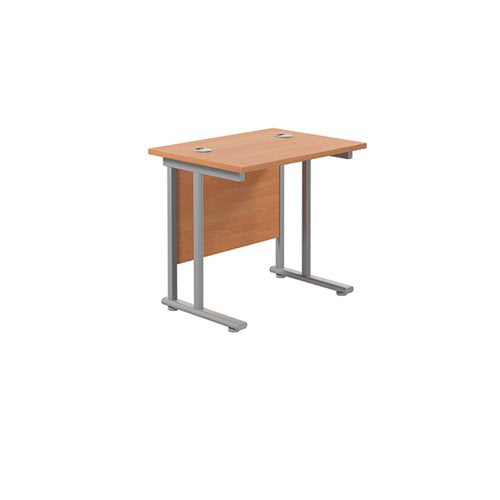 JEMINI DOUBLE UPRIGHT RECTANGULAR DESK 800X600X730MM BEECH/S