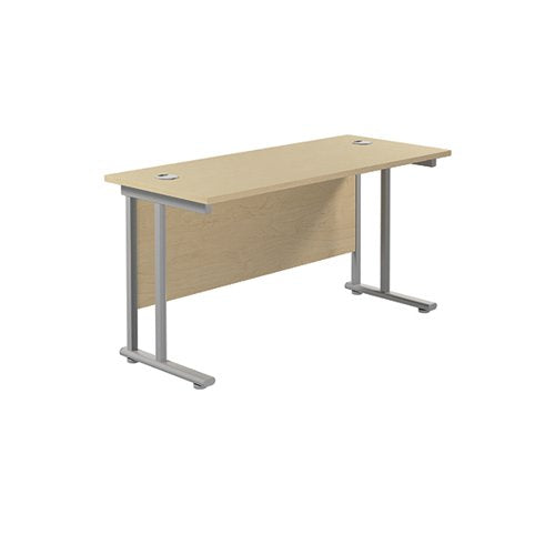 JEMINI RECTANGULAR CANTILEVER DESK 1200X600X730MM MAPLE/SILV