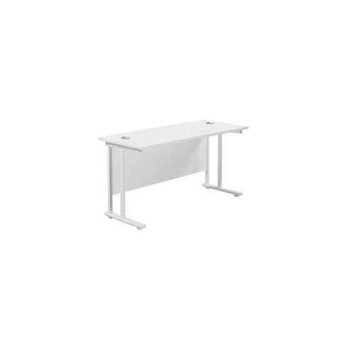 JEMINI RECTANGULAR CANTILEVER DESK 1200X600X730MM WHITE/WHIT