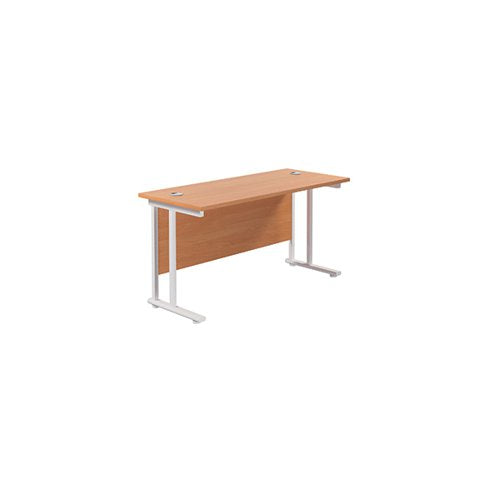 JEMINI RECTANGULAR CANTILEVER DESK 1400X600X730MM BEECH/WHIT