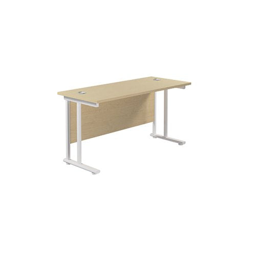 JEMINI RECTANGULAR CANTILEVER DESK 1400X600X730MM MAPLE/WHIT