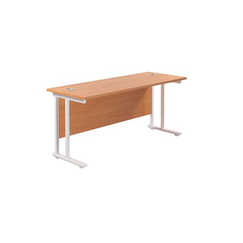 JEMINI RECTANGULAR CANTILEVER DESK 1600X600X730MM BEECH/WHIT