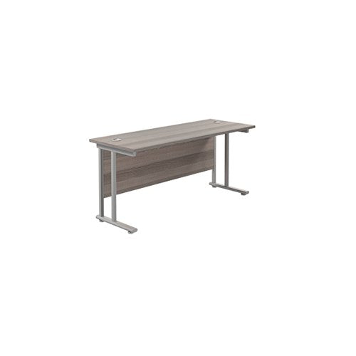 JEMINI RECTANGULAR CANTILEVER DESK 1800X600X730MM GREY OAK/S
