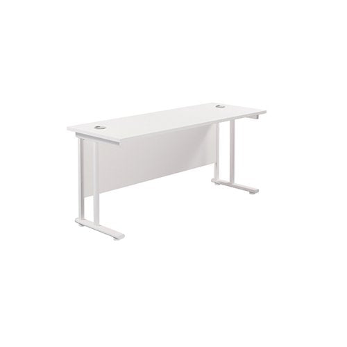 JEMINI RECTANGULAR CANTILEVER DESK 1800X600X730MM WHITE/WHIT
