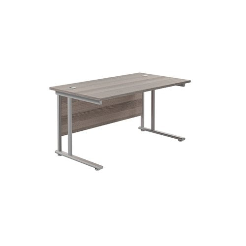 JEMINI RECTANGULAR CANTILEVER DESK 1400X800X730MM GREY OAK/S