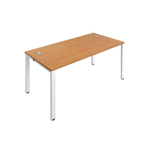 JEMINI 1 PERSON BENCH DESK 1200X800X730MM NOVA OAK/WHITE KF8