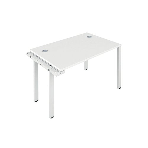 JEMINI 1 PERSON EXTENSION BENCH DESK 1200X800X730MM WHITE/WH