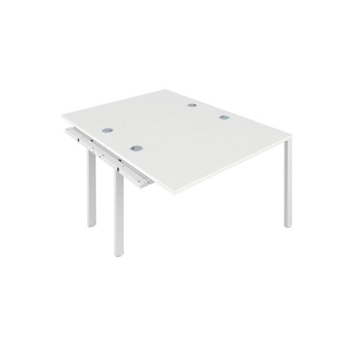 JEMINI 2 PERSON EXTENSION BENCH DESK 1200X1600X730MM WHITE/W