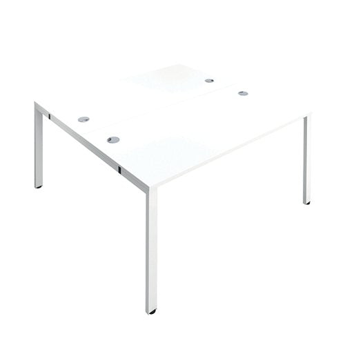 JEMINI 2 PERSON BENCH DESK 1200X1600X730MM WHITE/WHITE KF808