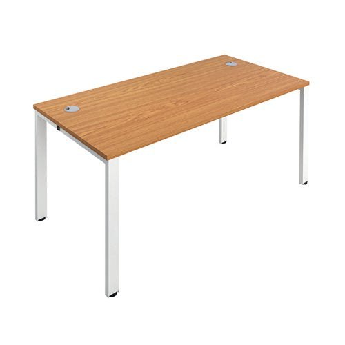 JEMINI 1 PERSON BENCH DESK 1400X800X730MM NOVA OAK/WHITE KF8