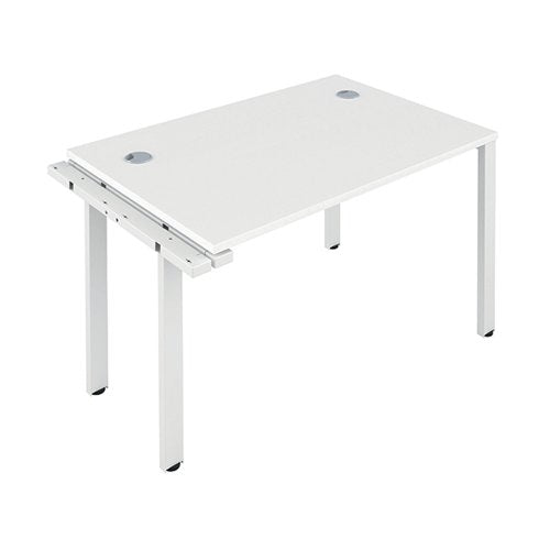 JEMINI 1 PERSON EXTENSION BENCH DESK 1400X800X730MM WHITE/WH
