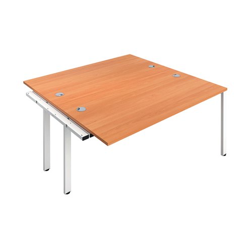 JEMINI 2 PERSON EXTENSION BENCH DESK 1400X1600X730MM BEECH/W