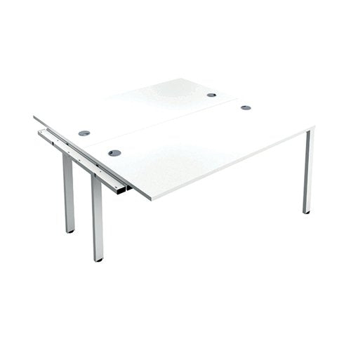 JEMINI 2 PERSON EXTENSION BENCH DESK 1400X1600X730MM WHITE/W
