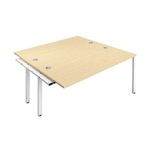 JEMINI 2 PERSON EXTENSION BENCH DESK 1400X1600X730MM MAPLE/W