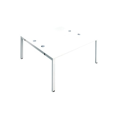 JEMINI 2 PERSON BENCH DESK 1400X1600X730MM WHITE/WHITE KF809