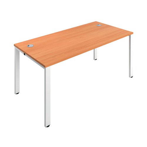 JEMINI 1 PERSON BENCH DESK 1600X800X730MM BEECH/WHITE KF8092