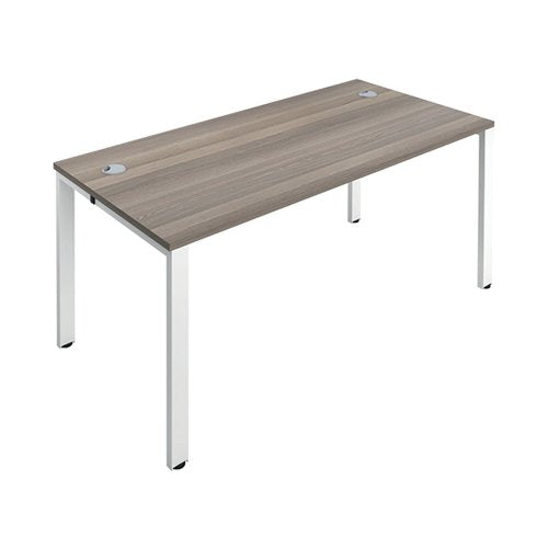 JEMINI 1 PERSON BENCH DESK 1600X800X730MM GREY OAK/WHITE KF8