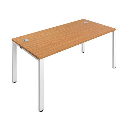 JEMINI 1 PERSON BENCH DESK 1600X800X730MM NOVA OAK/WHITE KF8