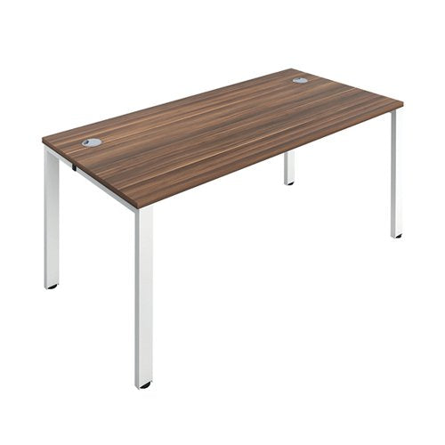 JEMINI 1 PERSON BENCH DESK 1600X800X730MM DARK WALNUT/WHITE