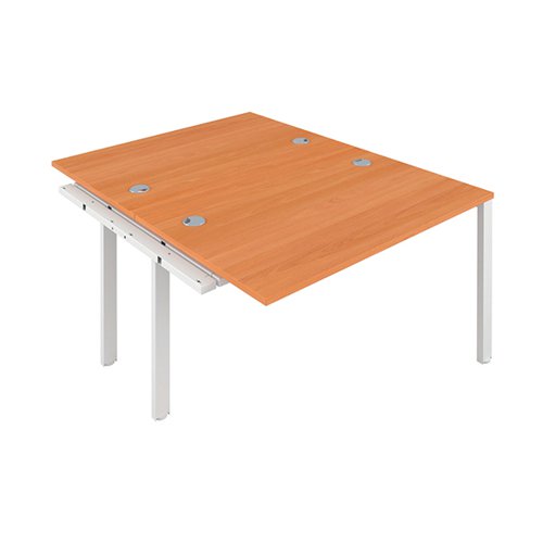 JEMINI 2 PERSON EXTENSION BENCH DESK 1600X1600X730MM BEECH/W