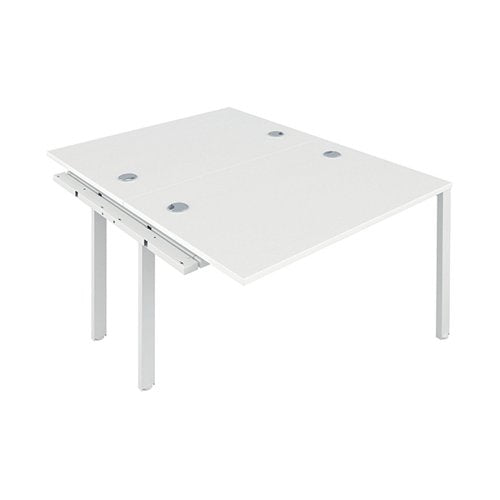 JEMINI 2 PERSON EXTENSION BENCH DESK 1600X1600X730MM WHITE/W