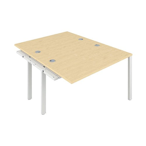 JEMINI 2 PERSON EXTENSION BENCH DESK 1600X1600X730MM MAPLE/W