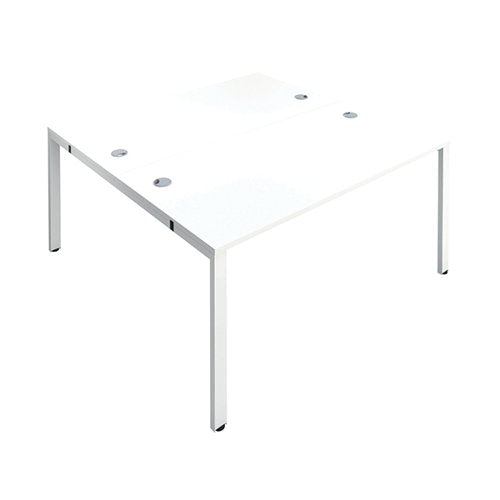 JEMINI 2 PERSON BENCH DESK 3200X1600X730MM WHITE/WHITE KF809