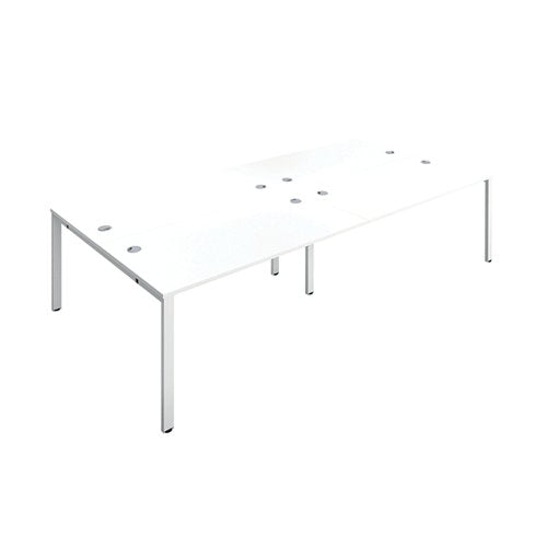 JEMINI 4 PERSON BENCH DESK 3200X1600X730MM WHITE/WHITE KF809