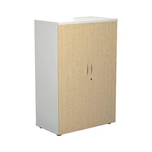 JEMINI WOODEN CUPBOARD 800X450X1200MM WHITE/MAPLE KF810315