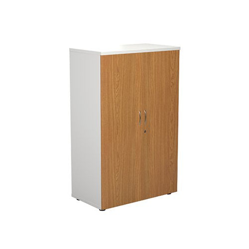 JEMINI WOODEN CUPBOARD 800X450X1600MM WHITE/NOVA OAK KF81049