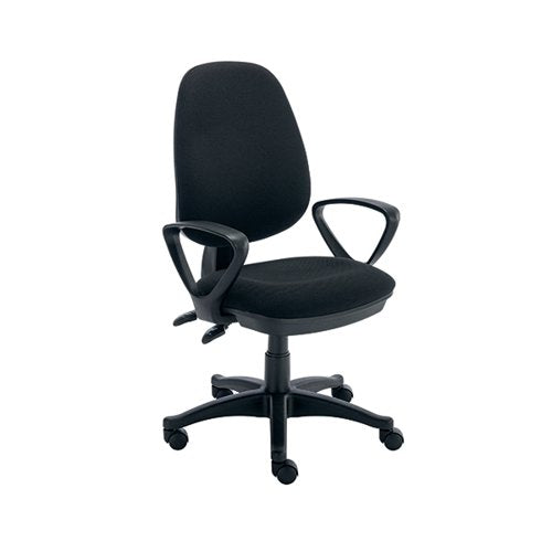 ASTIN NESTA OPERATOR CHAIR WITH FIXED ARMS 590X900X1050MM BL