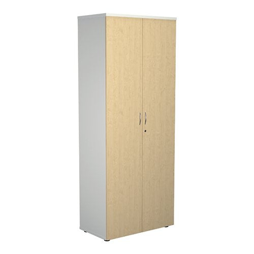 JEMINI WOODEN CUPBOARD 800X450X2000MM WHITE/MAPLE KF811138