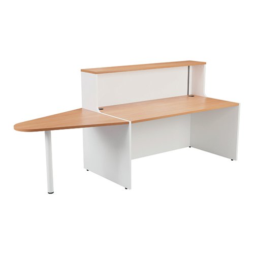JEMINI RECEPTION UNIT WITH EXTENSION 1400X800X740MM BEECH/WH