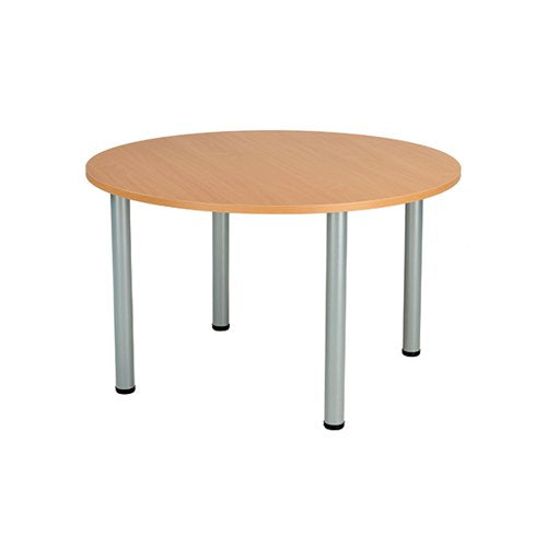 JEMINI CIRCULAR MEETING TABLE 1200X1200X730MM BEECH/SILVER K
