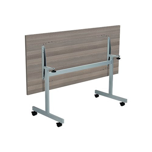 JEMINI RECTANGULAR TILTING TABLE 1600X800X720MM GREY OAK/SIL