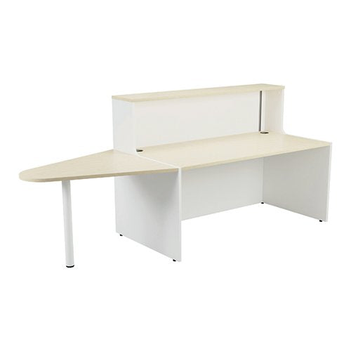 JEMINI RECEPTION UNIT WITH EXTENSION 1400X800X740MM MAPLE/WH