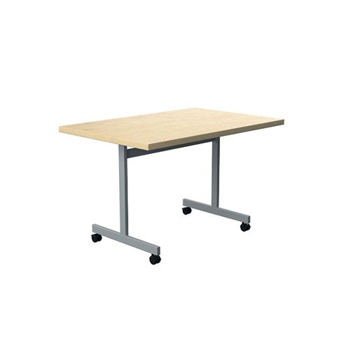 JEMINI RECTANGULAR TILTING TABLE 1200X800X720MM MAPLE/SILVER
