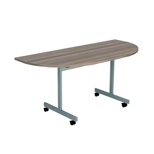 JEMINI D-END TILT TABLE 1400X700X720MM GREY OAK/SILVER KF822