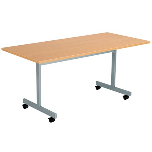 JEMINI RECTANGULAR MOBILE TILTING TABLE 1600X700X720MM BEECH
