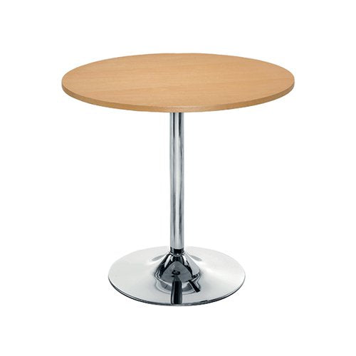 JEMINI BISTRO TRUMPET TABLE SMALL 800X800X715MM BEECH/CHROME