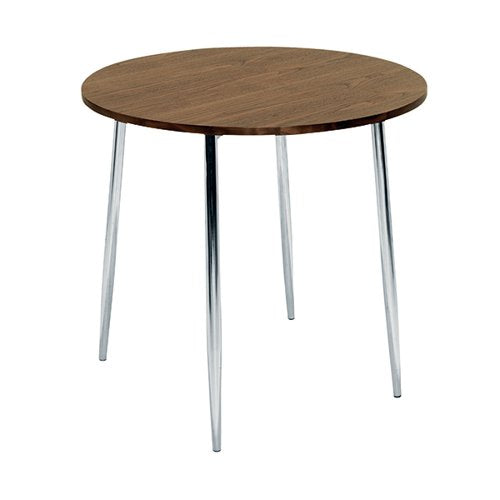 JEMINI BISTRO TABLE ROUND 800X800X740MM WALNUT/CHROME KF8383