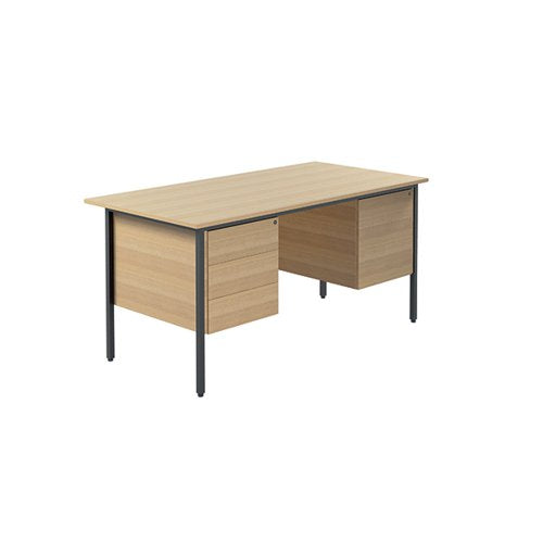 SERRION DOUBLE PEDESTAL 4 LEG DESK 1500X750X730MM FERRERA OA