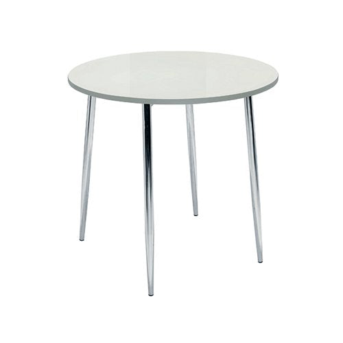 JEMINI BISTRO TABLE ROUND 800X800X740MM WHITE/CHROME KF83854