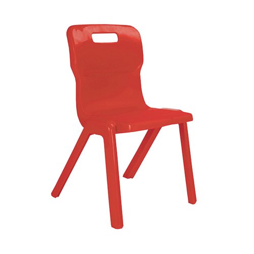 TITAN ONE PIECE CLASSROOM CHAIR 480X486X799MM RED (PACK OF 10) KF838699