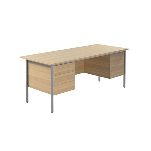 SERRION DOUBLE PEDESTAL 4 LEG DESK 1800X750X730MM FERRERA OA