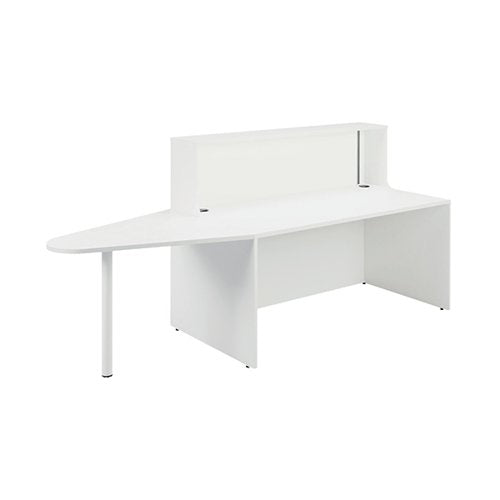 JEMINI RECEPTION UNIT WITH EXTENSION 1400X800X740MM WHITE KF