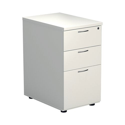 FIRST 3 DRAWER DESK HIGH PEDESTAL 404X600X730MM WHITE KF9851