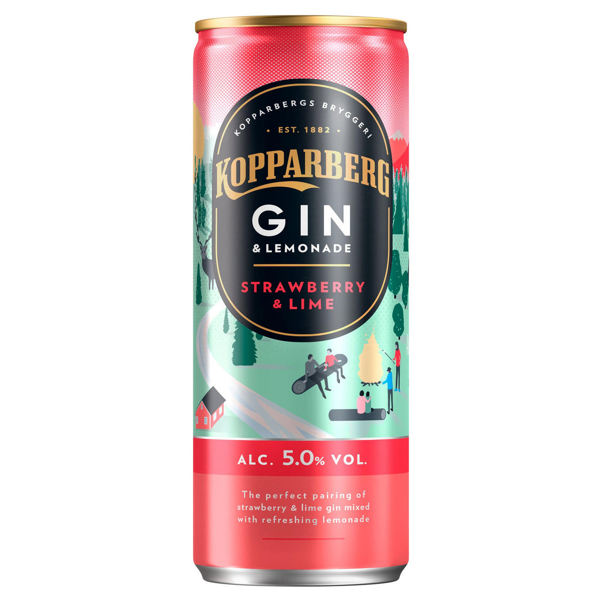 KOPPARBERG GIN & LEMONADE STRAWBERRY & LIME SINGLE CAN (250ml)